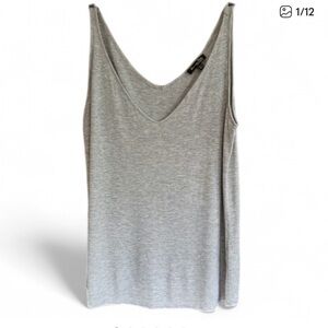 Massimo Dutti soft grey vneck tank